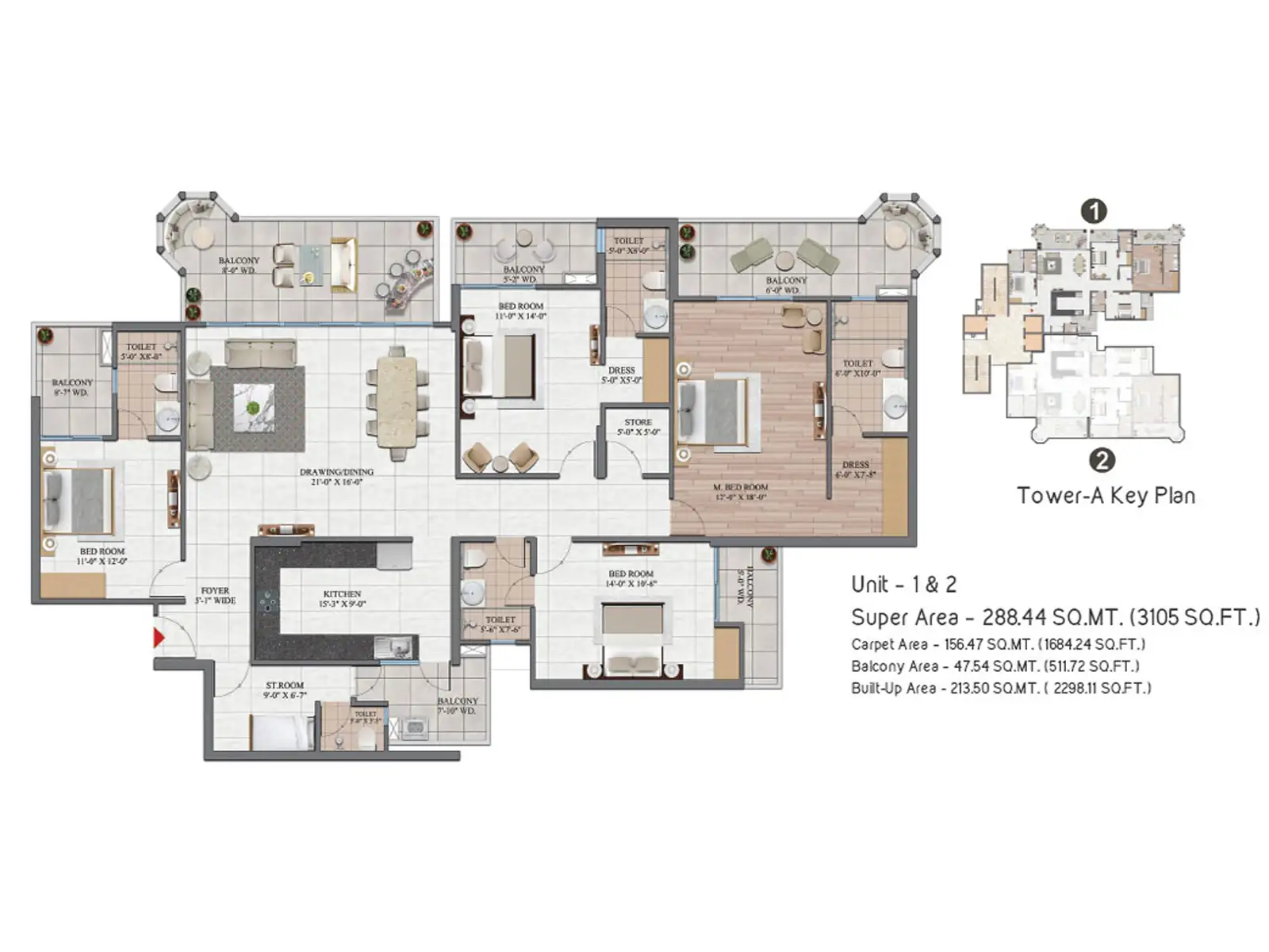 Smartworld Elie Saab Floor Area